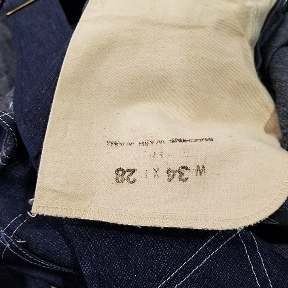 Vintage 60s SEARS Denim Bib Overalls NOS Union Made Utility Gorpcore Lagenlook - Picture 8 of 13